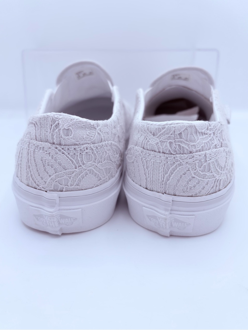 Vans Classic Slip-On Ivory Floral Lace Sneakers Women's 8.5 - Picture 8 of 15